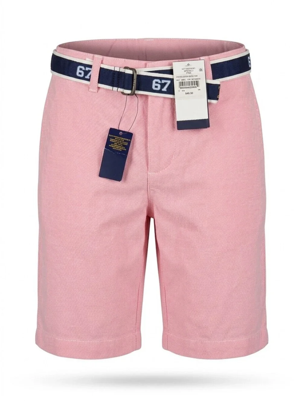 NWT Polo Ralph Lauren Boys Stretch Oxford Belted Shorts Size 5 Pink Navy Belt 67